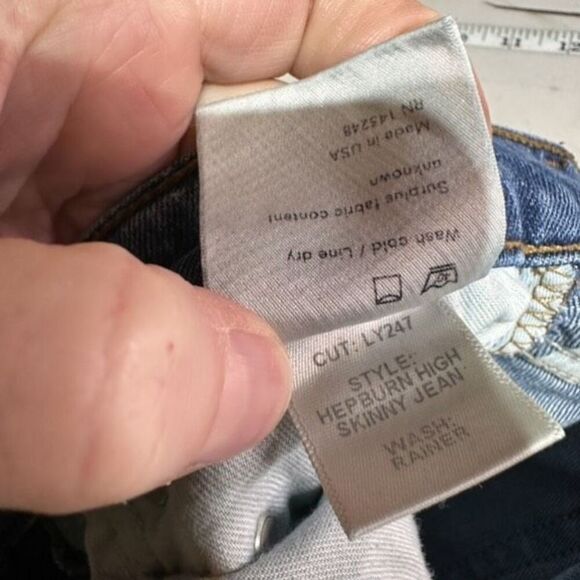 Reformation Hepburn High Rise Jeans Skinny Jeans Distressed Rainier Blue Size 26 - Picture 5 of 13